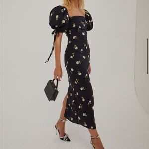 manon dress in black floral